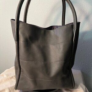 Nieman Marcus Dark Grey Faux Leather Tote Bag